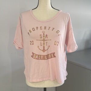 Salt Life Pink Graphic Tee.  Sz M